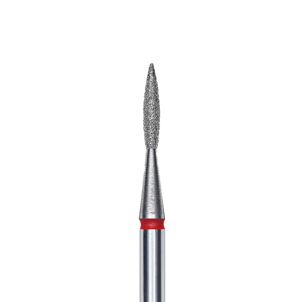 ALEZORI DIAMOND NAIL DRILL BIT POINTED FLAME RED EXPERT HEAD – 1.6MM / 8MM